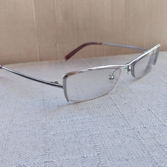 Bebe Women Glasses Frame Chrome Half Rim Eyeglasses Silver Tone Eyewear - Picture 1 of 12
